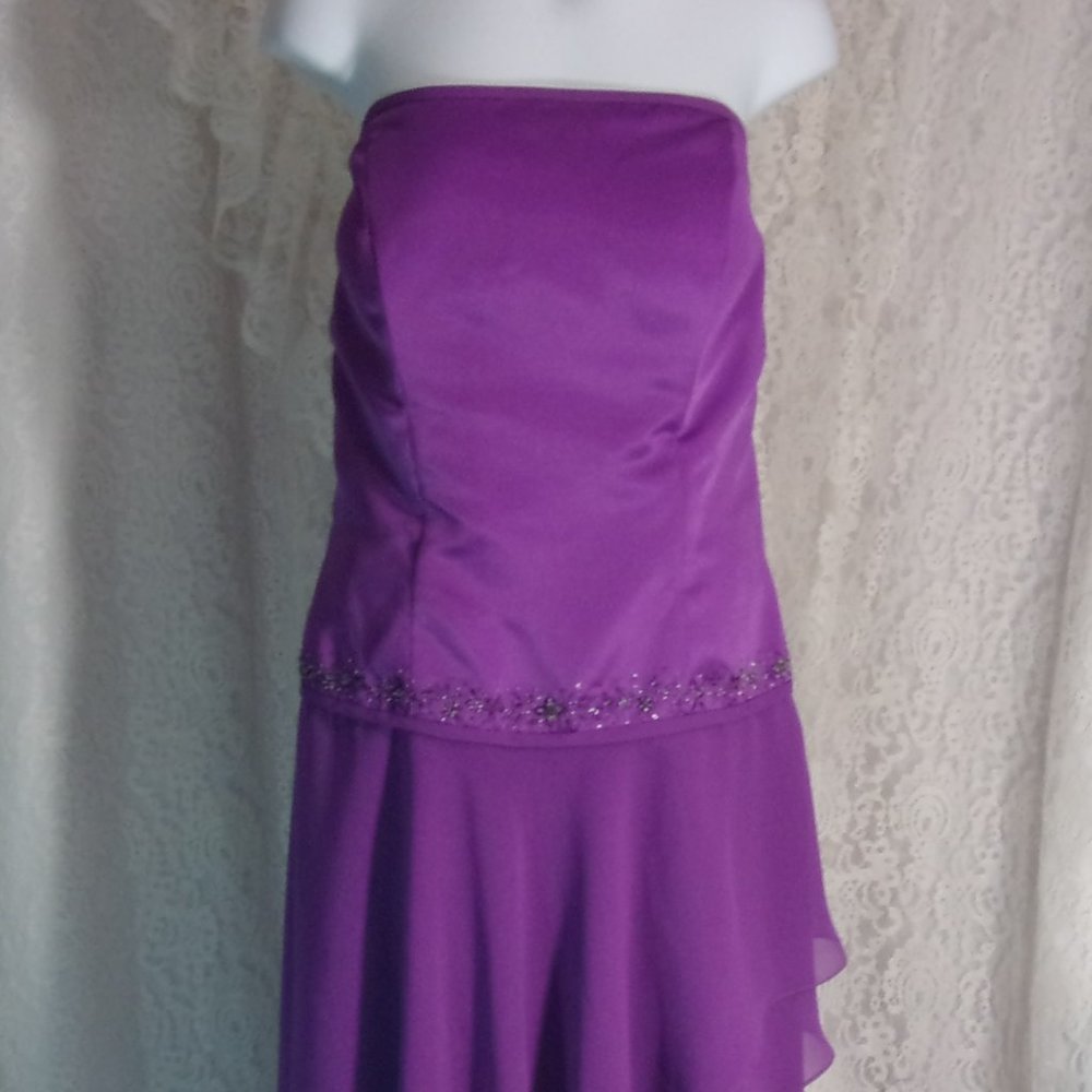 Landau Purple Strapless Sexy Evening Party Dress